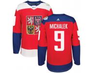 Men Team Czech Republic #9 Milan Michalek 2016 World Cup of Hockey Red Adidas Jerseys
