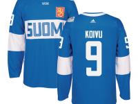 Men Team Finland #9 Mikko Koivu 2016 World Cup of Hockey Blue Adidas Jerseys