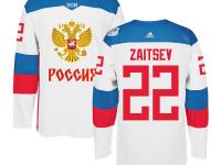 Men Team Russia #22 Nikita Zaitsev 2016 World Cup of Hockey White Adidas Jerseys