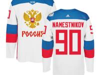 Men Team Russia #90 Vladislav Namestnikov 2016 World Cup of Hockey White Adidas Jerseys