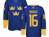 Men Team Sweden #16 Marcus Kruger 2016 World Cup of Hockey Royal Adidas Jerseys