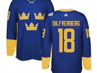 Men Team Sweden #18 Jakob Silfverberg 2016 World Cup of Hockey Royal Adidas Jerseys