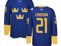Men Team Sweden #21 Loui Eriksson 2016 World Cup of Hockey Royal Adidas Jerseys