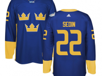 Men Team Sweden #22 Daniel Sedin 2016 World Cup of Hockey Royal Adidas Jerseys