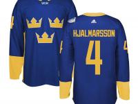 Men Team Sweden #4 Niklas Hjalmarsson 2016 World Cup of Hockey Royal Adidas Jerseys