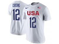 Men Team USA #12 DeMarcus Cousins Basketball Nike Rio Replica Name & Number T-Shirt White