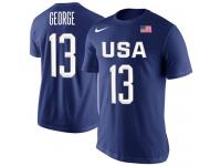 Men Team USA #13 Paul George Basketball Nike Rio Replica Name & Number T-Shirt Royal