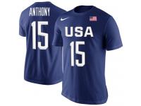 Men Team USA #15 Carmelo Anthony Basketball Nike Rio Replica Name & Number T-Shirt Royal