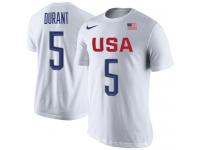 Men Team USA #5 Kevin Durant Basketball Nike Rio Replica Name & Number T-Shirt White