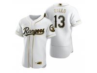 Men Texas Rangers Joey Gallo Nike White Golden Edition Jersey