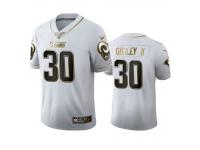Men Todd Gurley II Rams White 100th Season Golden Edition Jersey