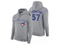 Men Toronto Blue Jays Trent Thornton Nike Gray Road Hoodie