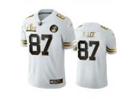 Men Travis Kelce Chiefs White Super Bowl LIV Golden Edition Jersey