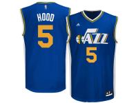 Men Utah Jazz Rodney Hood adidas Navy Blue Replica Road Jersey