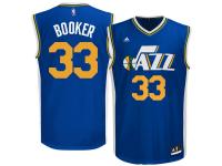 Men Utah Jazz Trevor Booker adidas Navy Blue Replica Road Jersey
