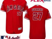 Men Vladimir Guerrero Los Angeles Angels Alternate Red Authentic On-Field Flexbase Jersey by Majestic