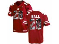 Men Wisconsin Badgers #28 Montee Ball Red With Portrait Print College Football Jersey