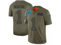 Men's #1 Limited Cam Newton Camo Football Jersey Carolina Panthers 2019 Salute to Service