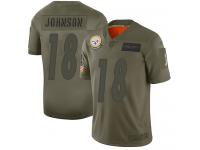 Men's #18 Limited Diontae Johnson Camo Football Jersey Pittsburgh Steelers 2019 Salute to Service