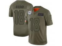 Men's #18 Limited Jaron Brown Camo Football Jersey Seattle Seahawks 2019 Salute to Service