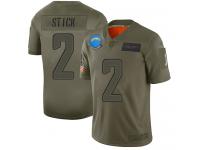 Men's #2 Limited Easton Stick Camo Football Jersey Los Angeles Chargers 2019 Salute to Service