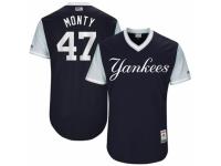 Men's 2017 Little League World Series New York Yankees #47 Jordan Montgomery Monty Navy Jersey