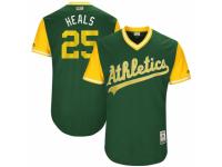 Men's 2017 Little League World Series Oakland Athletics #25 Ryon Healy Heals Green Jersey