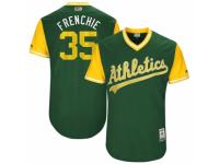 Men's 2017 Little League World Series Oakland Athletics #35 Daniel Coulombe Frenchie Green Jersey
