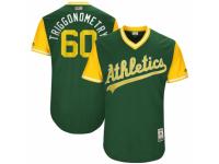 Men's 2017 Little League World Series Oakland Athletics #60 Andrew Triggs Triggonometry Green Jersey
