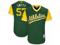 Men's 2017 Little League World Series Oakland Athletics Josh Smith #57 Smitty Green Jersey