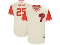Men's 2017 Little League World Series Philadelphia Phillies #25 Daniel Nava Nava Tan Jersey