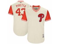 Men's 2017 Little League World Series Philadelphia Phillies Nick Pivetta #43 Pivetta Tan Jersey