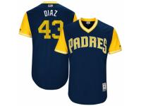 Men's 2017 Little League World Series San Diego Padres #43 Miguel Diaz Diaz Navy Jersey