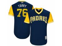 Men's 2017 Little League World Series San Diego Padres #76 Jose Torres Torry Navy Jersey