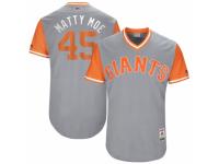 Men's 2017 Little League World Series San Francisco Giants #45 Matt Moore Matty Moe Gray Jersey