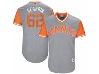 Men's 2017 Little League World Series San Francisco Giants Cory Gearrin #62 Gearrin Gray Jersey