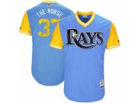 Men's 2017 Little League World Series Tampa Bay Rays #37 Alex Colome The Horse Light Blue Jersey