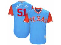 Men's 2017 Little League World Series Texas Rangers Matt Bush #51 Matty Ice Light Blue Jersey