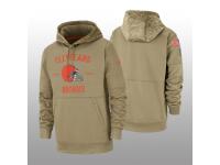 Men's 2019 Salute to Service Browns Tan Sideline Therma Hoodie Cleveland Browns