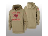 Men's 2019 Salute to Service Buccaneers Tan Sideline Therma Hoodie Tampa Bay Buccaneers