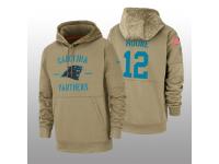 Men's 2019 Salute to Service D.J. Moore Panthers Tan Sideline Therma Hoodie Carolina Panthers