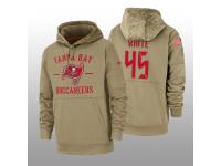 Men's 2019 Salute to Service Devin White Buccaneers Tan Sideline Therma Hoodie Tampa Bay Buccaneers