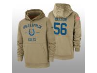 Men's 2019 Salute to Service Quenton Nelson Colts Tan Sideline Therma Hoodie Indianapolis Colts