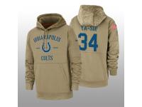 Men's 2019 Salute to Service Rock Ya-Sin Colts Tan Sideline Therma Hoodie Indianapolis Colts