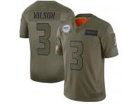 Men's #3 Limited Russell Wilson Camo Football Jersey Seattle Seahawks 2019 Salute to Service