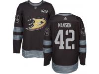 Men's Adidas Anaheim Ducks #42 Josh Manson Authentic Black 1917-2017 100th Anniversary NHL Jersey