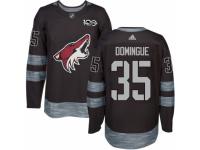 Men's Adidas Arizona Coyotes #35 Louis Domingue Premier Black 1917-2017 100th Anniversary NHL Jersey