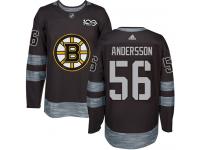 Men's Adidas Axel Andersson Authentic Black NHL Jersey Boston Bruins #56 1917-2017 100th Anniversary