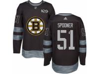 Men's Adidas Boston Bruins #51 Ryan Spooner Premier Black 1917-2017 100th Anniversary NHL Jersey