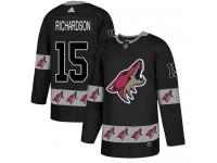 Men's Adidas Brad Richardson Authentic Black NHL Jersey Arizona Coyotes #15 Team Logo Fashion